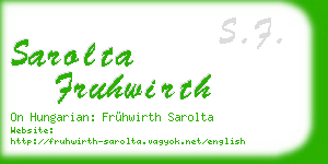 sarolta fruhwirth business card